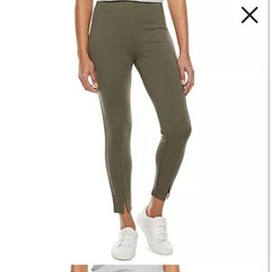Green high rise ankle cut leggings